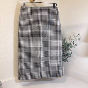 Zara Black and White Plaid Skirt